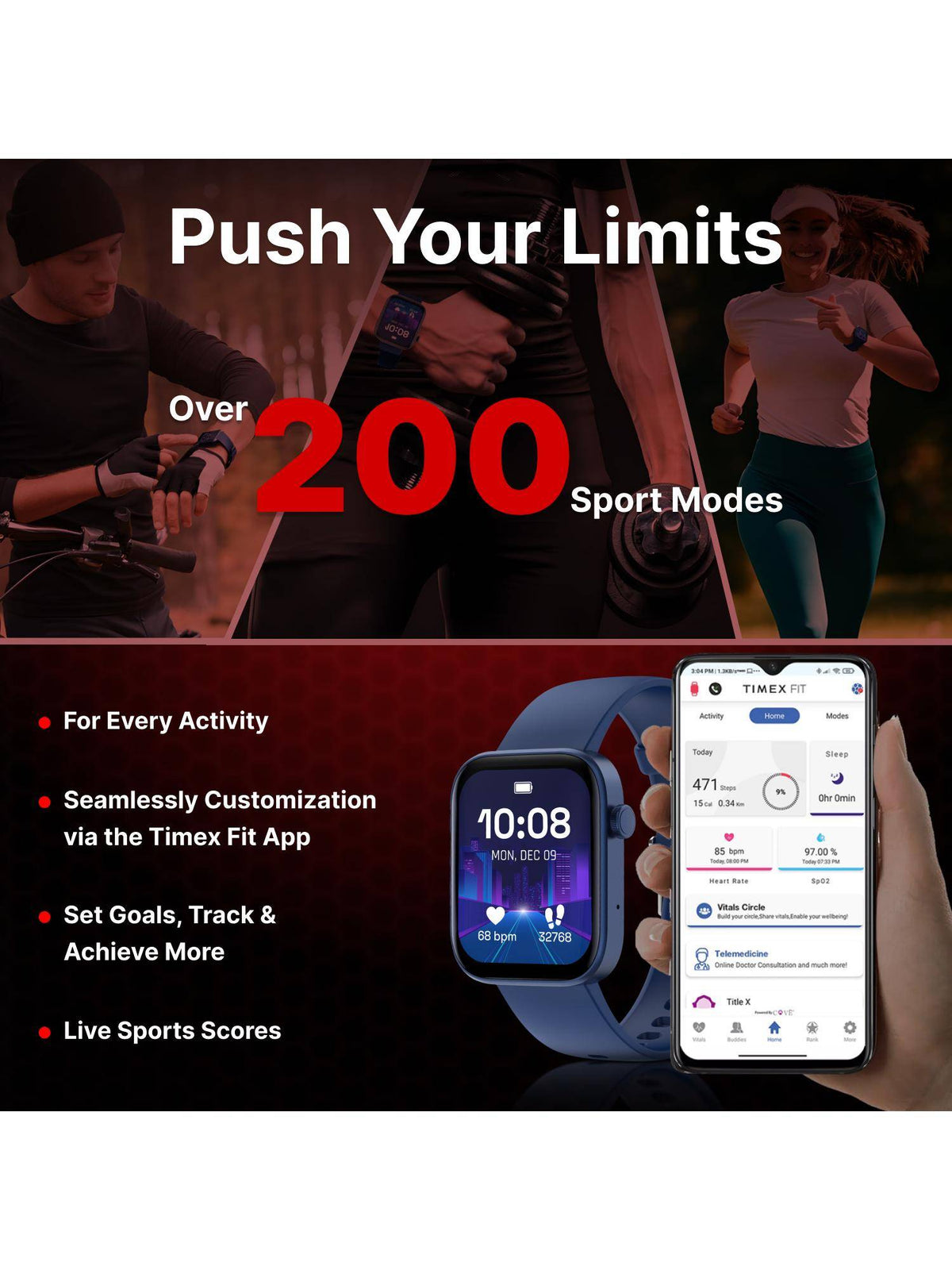 iConnect Navigator 1.83"(4.6cm) Display & BT Calling Smartwatch For Unisex TWIXW902T | W92 - view 5