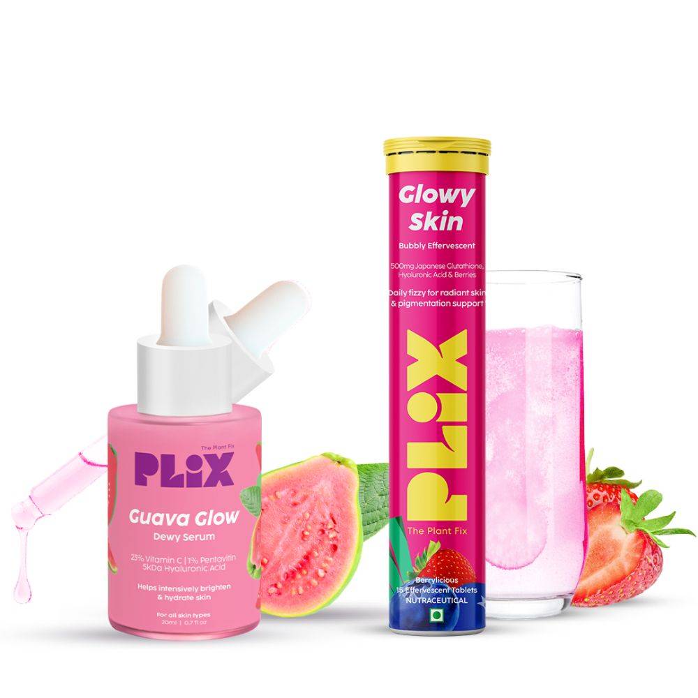 Glutathione Skin Glow 15 Effervescent Tablets And Guava Serum Combo | PL1 - view 1