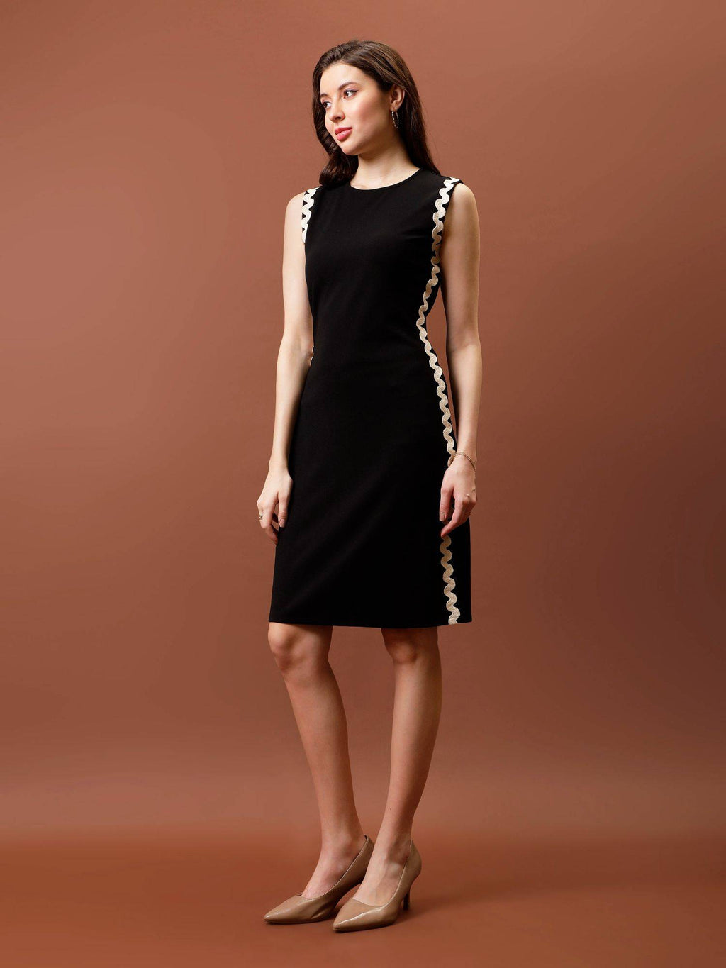 Black Immutable Scuba Formal Sheath Dress | D56 - view 3