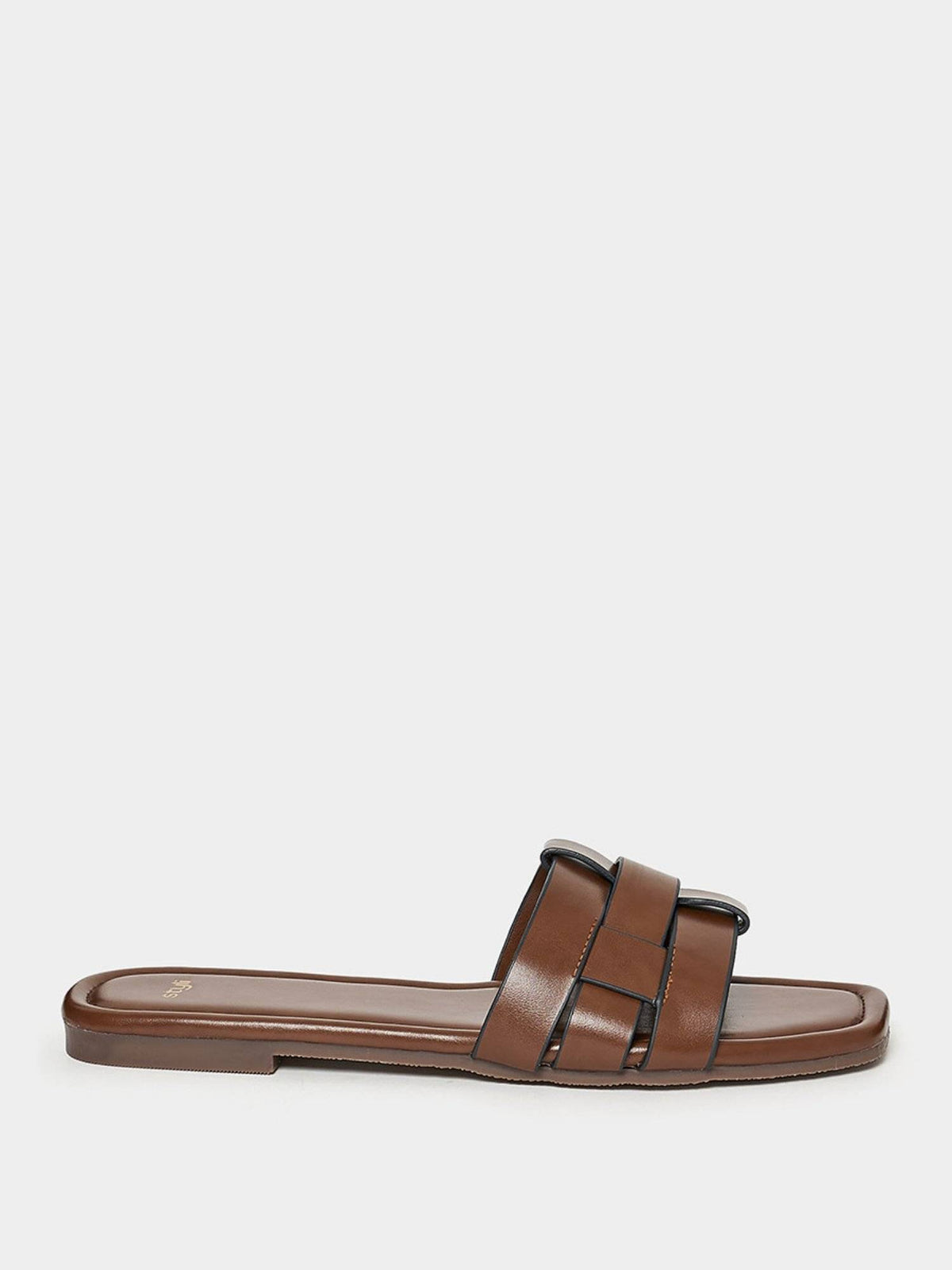 Tailored Band Interlocked Flat Sandal | F61 - view 3