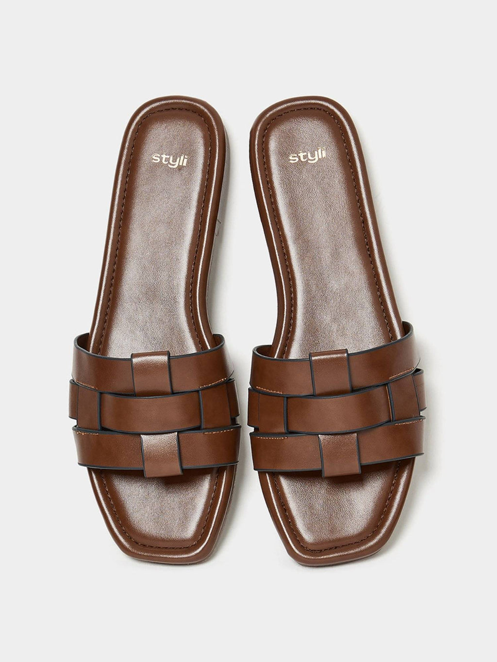 Tailored Band Interlocked Flat Sandal | F61 - view 5