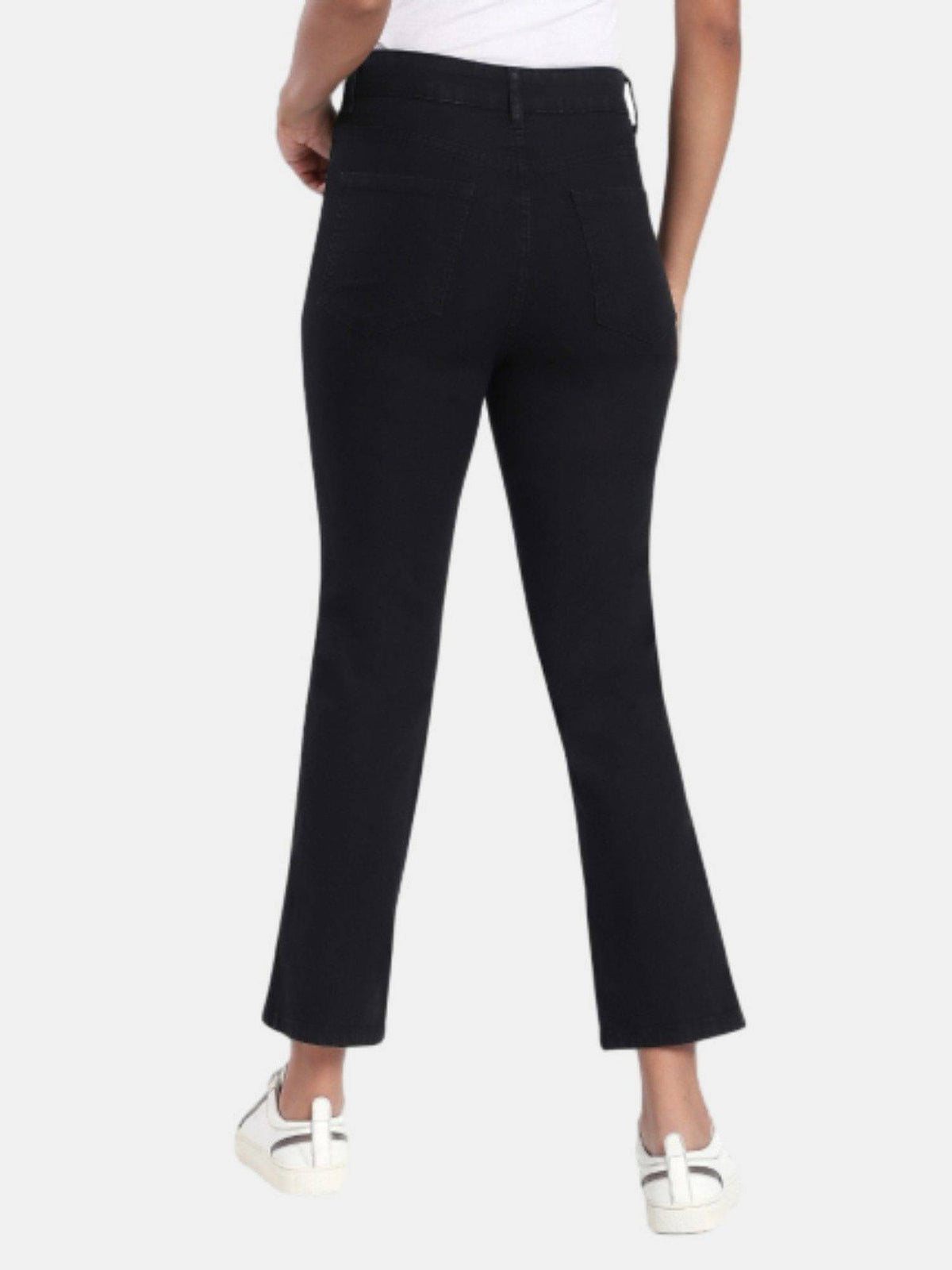Black Straight Fit Mid Rise Women Jeans | ST23 - view 2