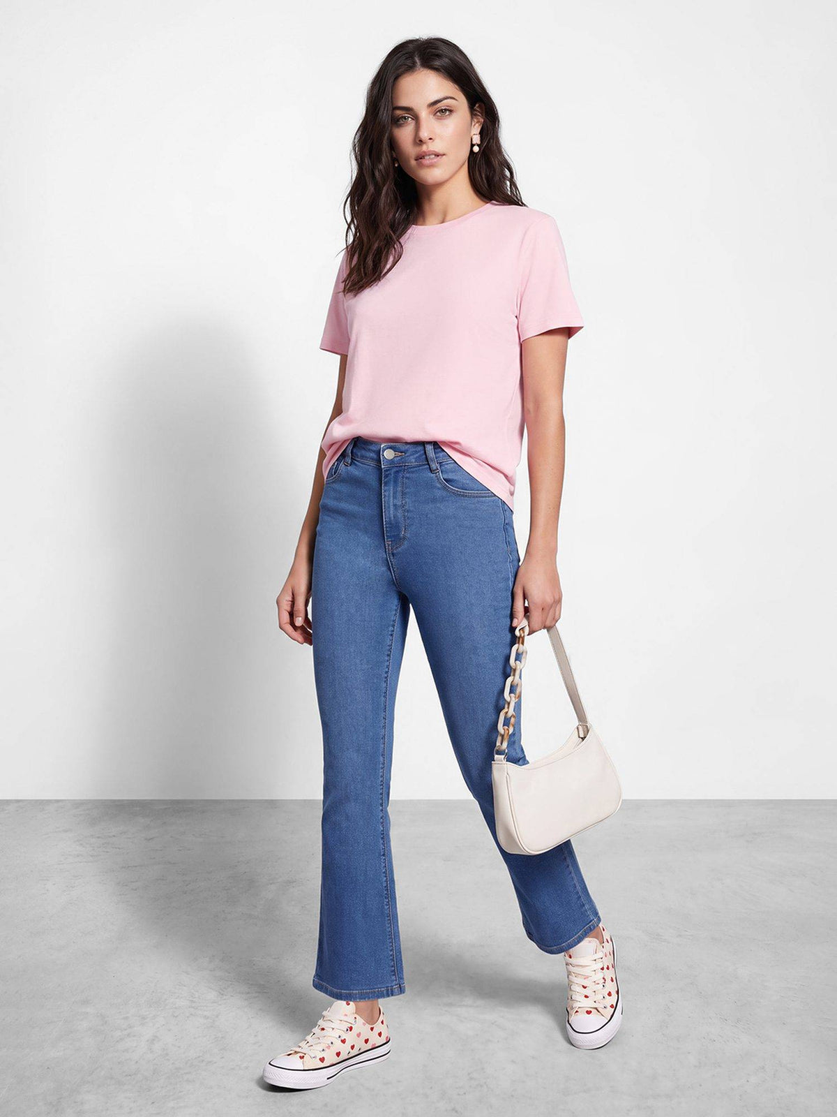 Women Mid Blue Straight Fit Jeans | ST23 - view 2