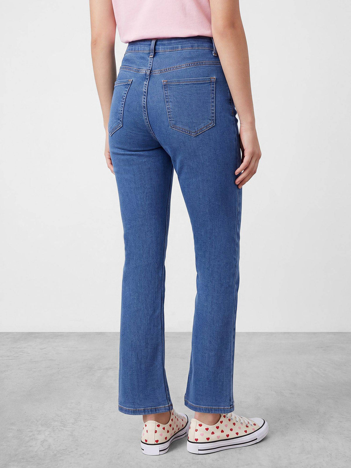 Women Mid Blue Straight Fit Jeans | ST23 - view 4