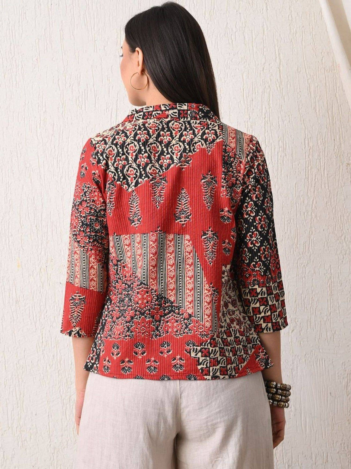 Multi-Color Women Abstarct Charm Shrug | JC78 - view 3