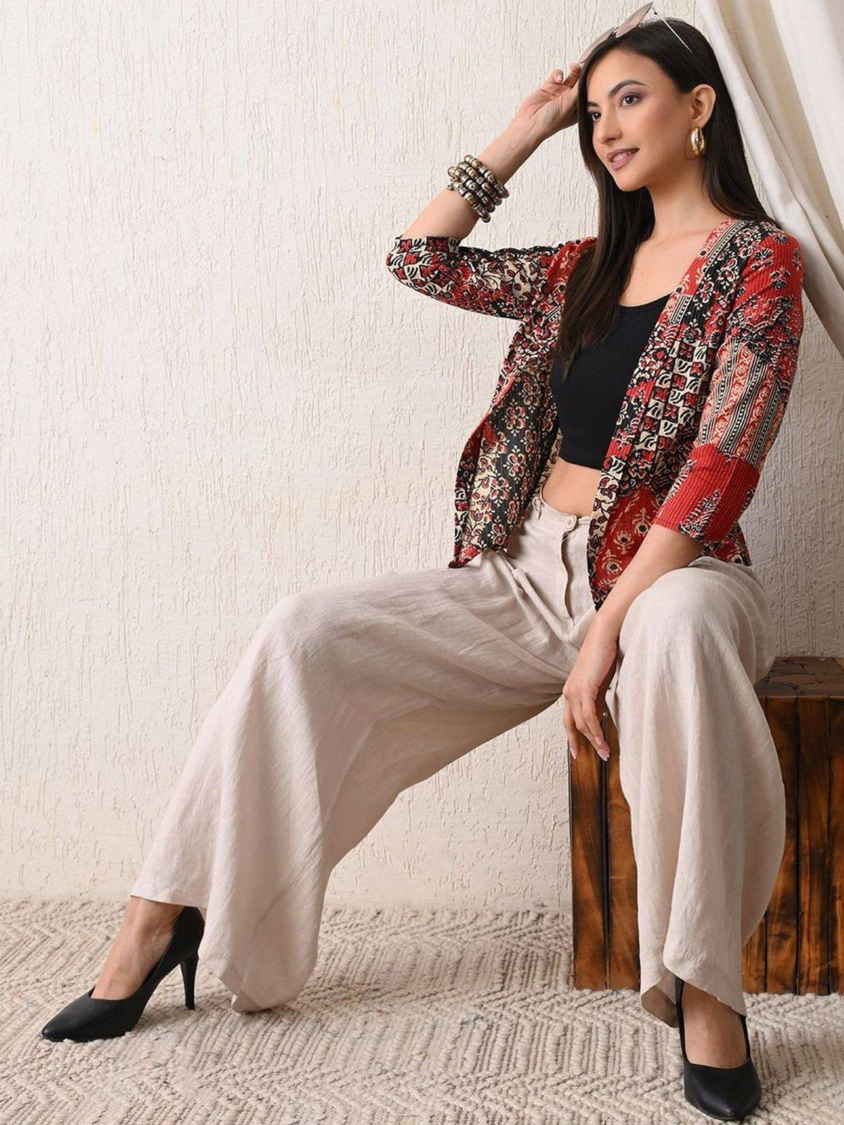 Multi-Color Women Abstarct Charm Shrug | JC78 - view 5