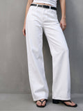 White Mid Rise Straight Fit Denim Jeans | ST23 - view 1
