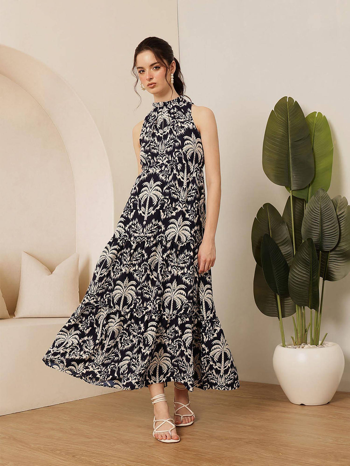 Rust High Neck Dress | D56 - view 11