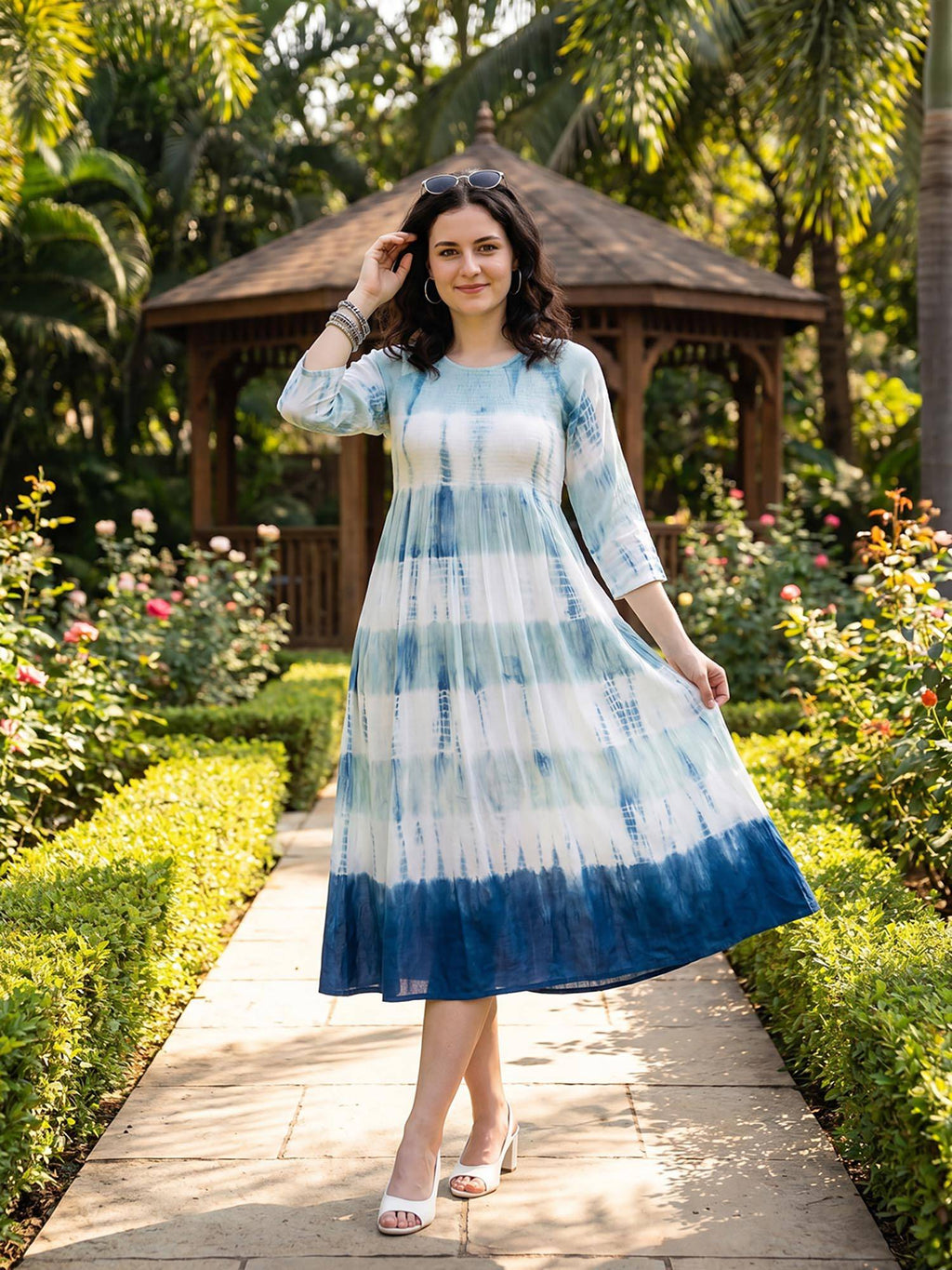 Tie-Dye White Dress | D56 - view 1