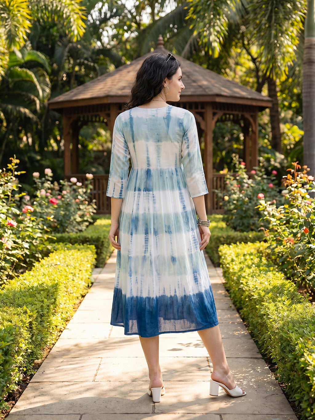 Tie-Dye White Dress | D56 - view 2