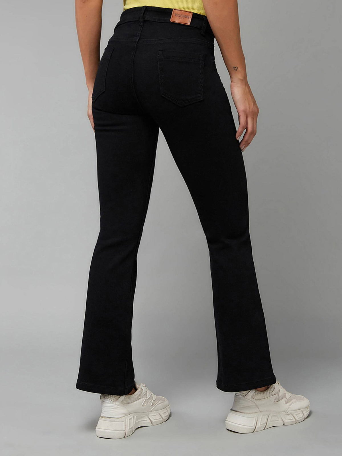 Womens Light Blue Bootcut High Rise Clean Look Regular Stretchable Denim Jeans | BT10 - view 22