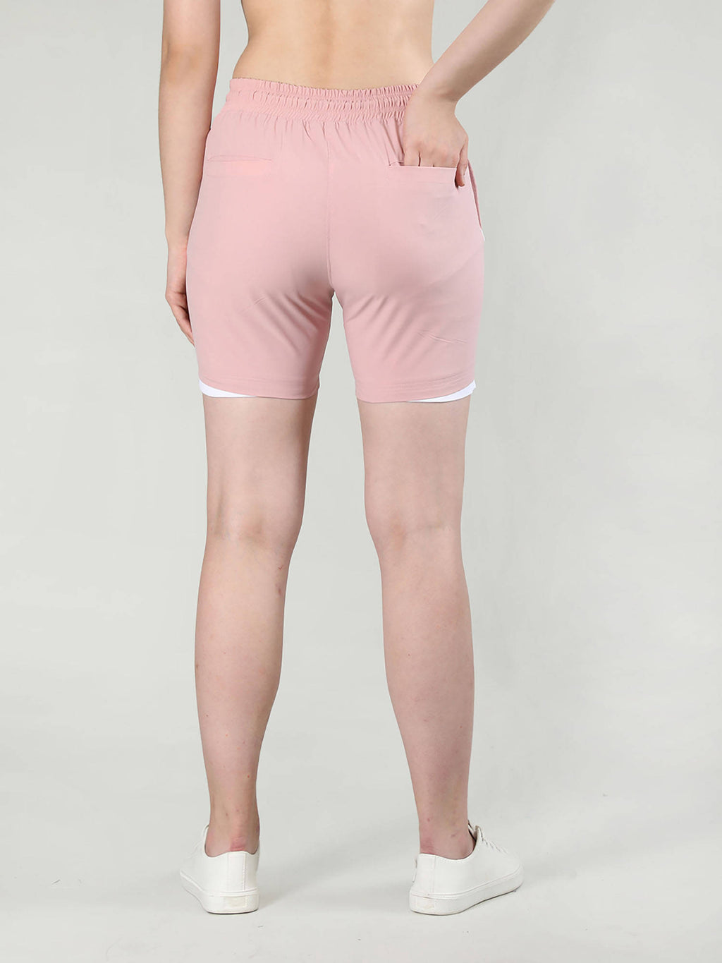 Solid Black Activewear Shorts for Women - view 8