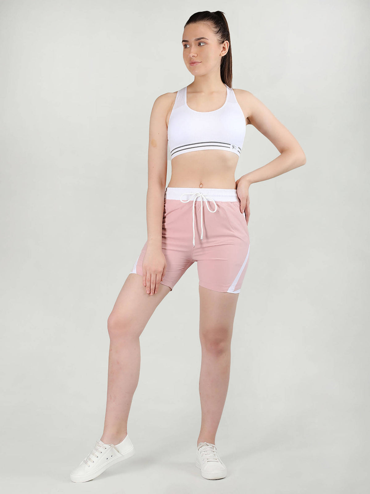 Solid Black Activewear Shorts for Women - view 11