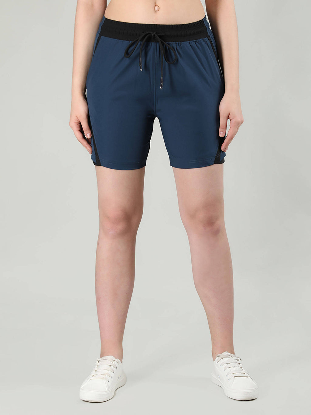 Solid Beige Activewear Shorts for Women - view 31