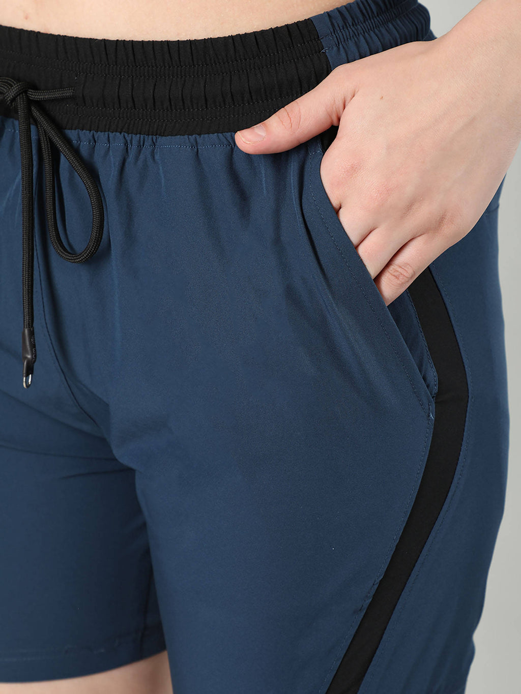 Solid Beige Activewear Shorts for Women - view 36