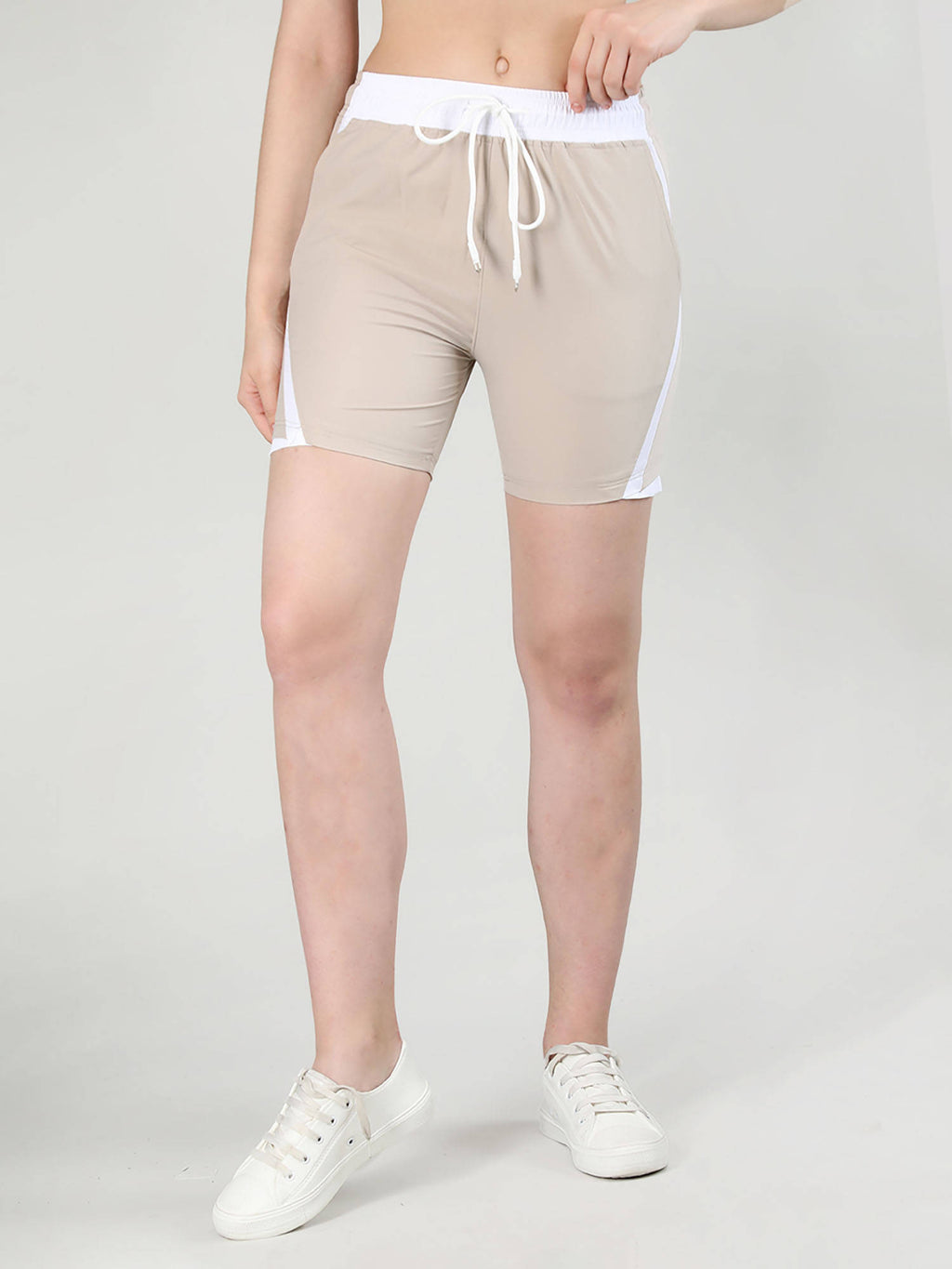 Solid Grey Activewear Shorts for Women - view 37