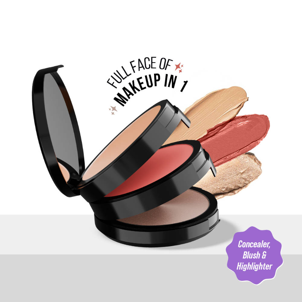 Triple Treat Stacked Face Palette With Concealer, Blush & Highlighter | F14 - view 1