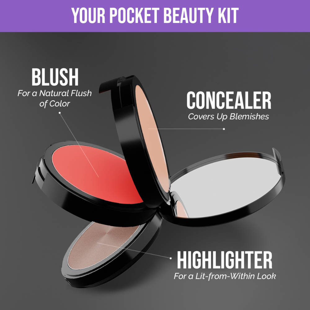 Triple Treat Stacked Face Palette With Concealer, Blush & Highlighter | F14 - view 2