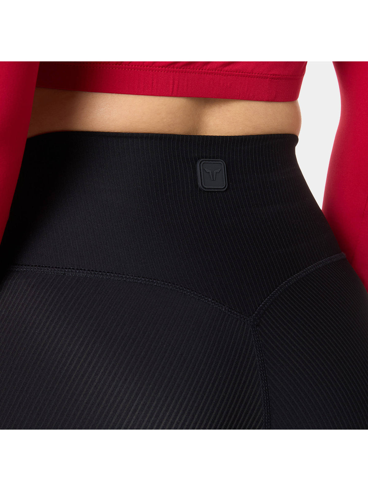 Black Ribbed Cycling Short - view 4