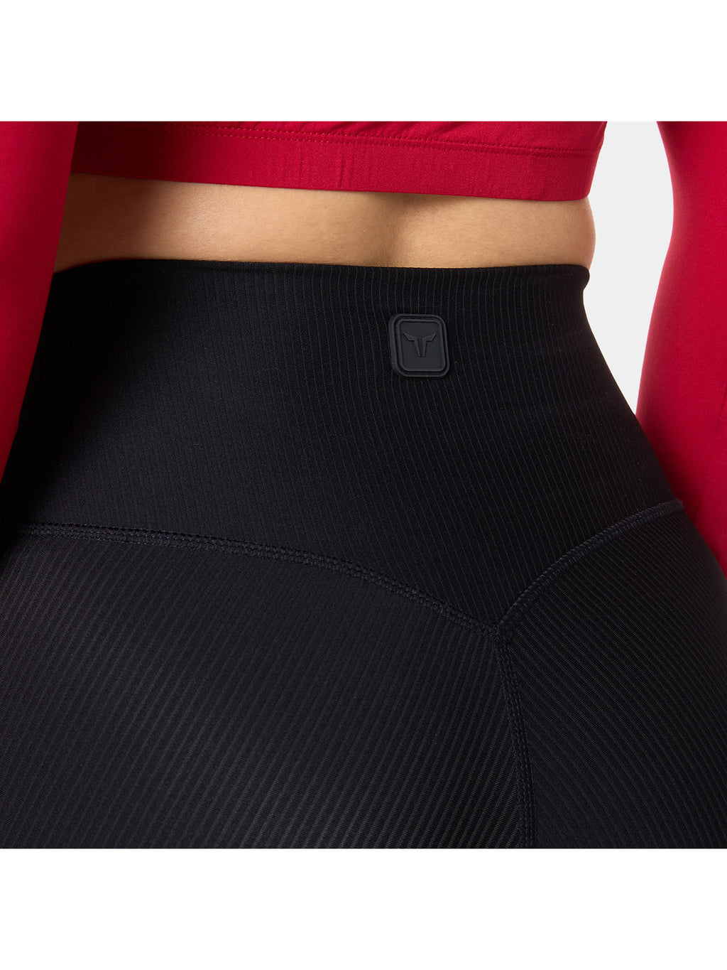 Black Ribbed Cycling Short - view 4