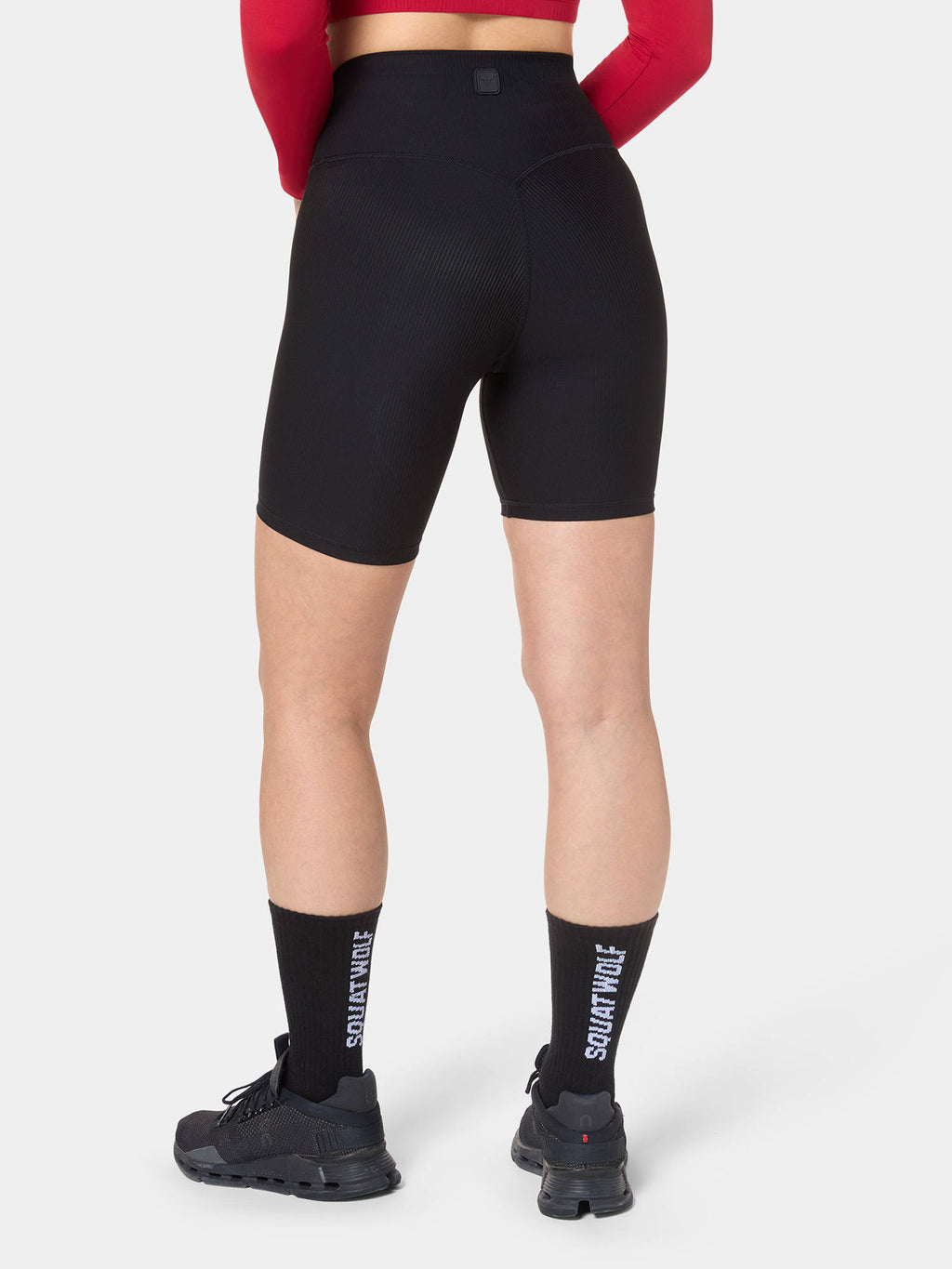 Black Ribbed Cycling Short - view 5