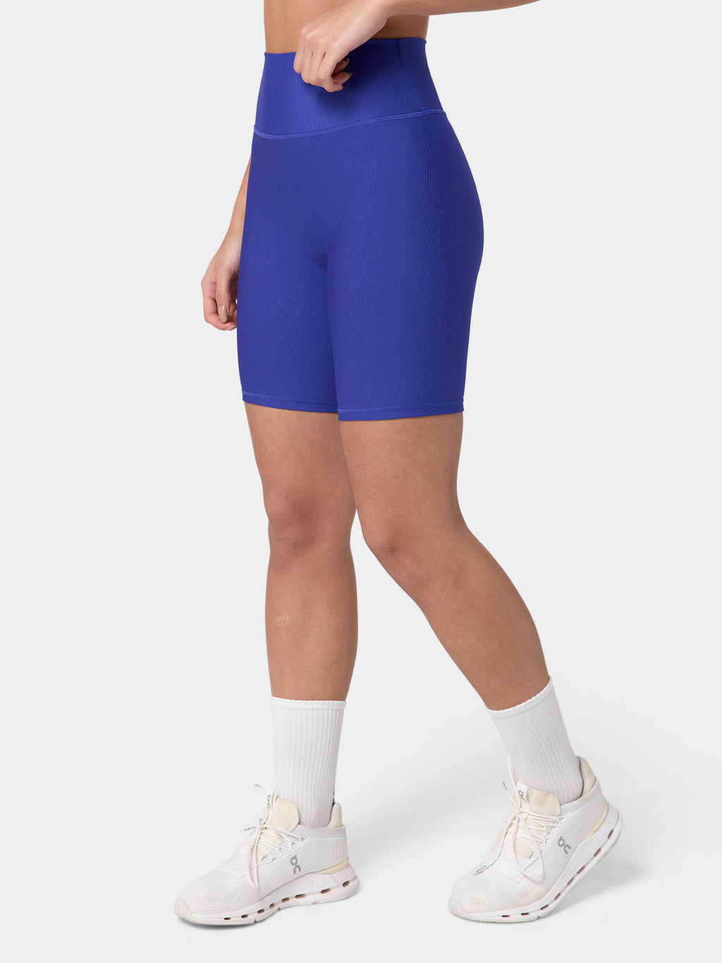 Blue Ribbed Cycling Short - view 1