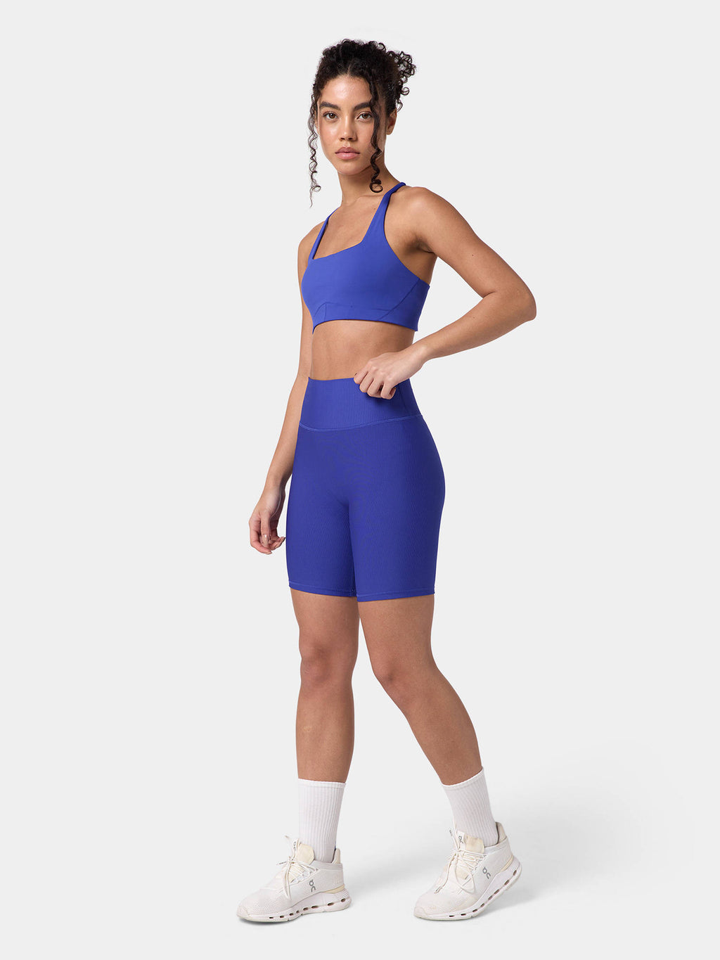 Blue Ribbed Cycling Short - view 6