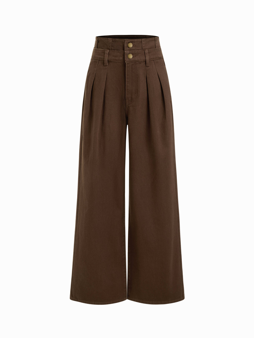 Double High Rise Solid Button Wide Leg Jeans | WL90 - view 16