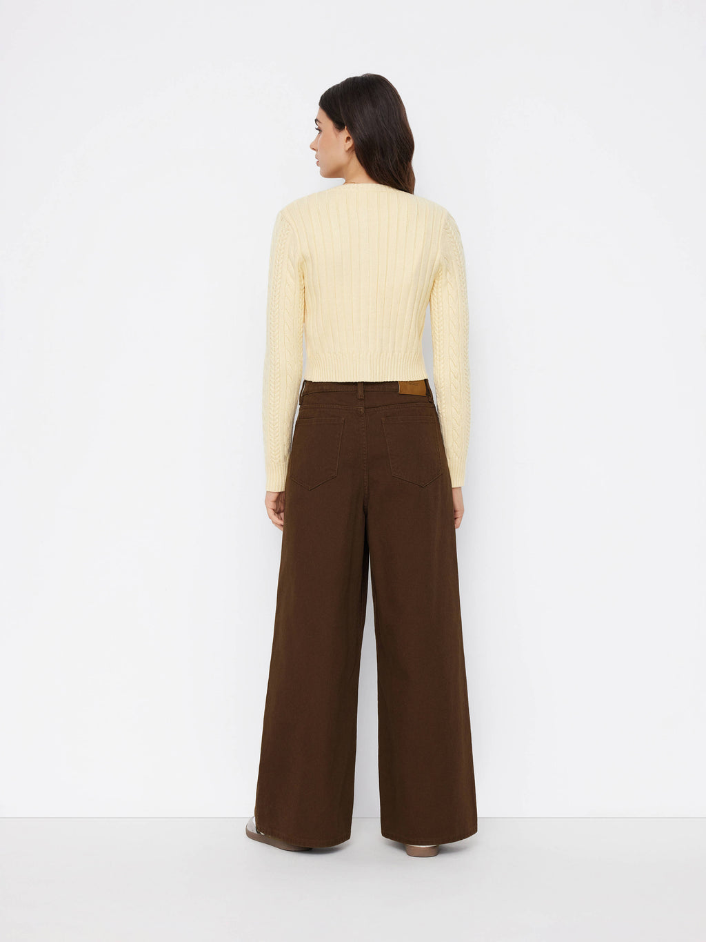Double High Rise Solid Button Wide Leg Jeans | WL90 - view 19