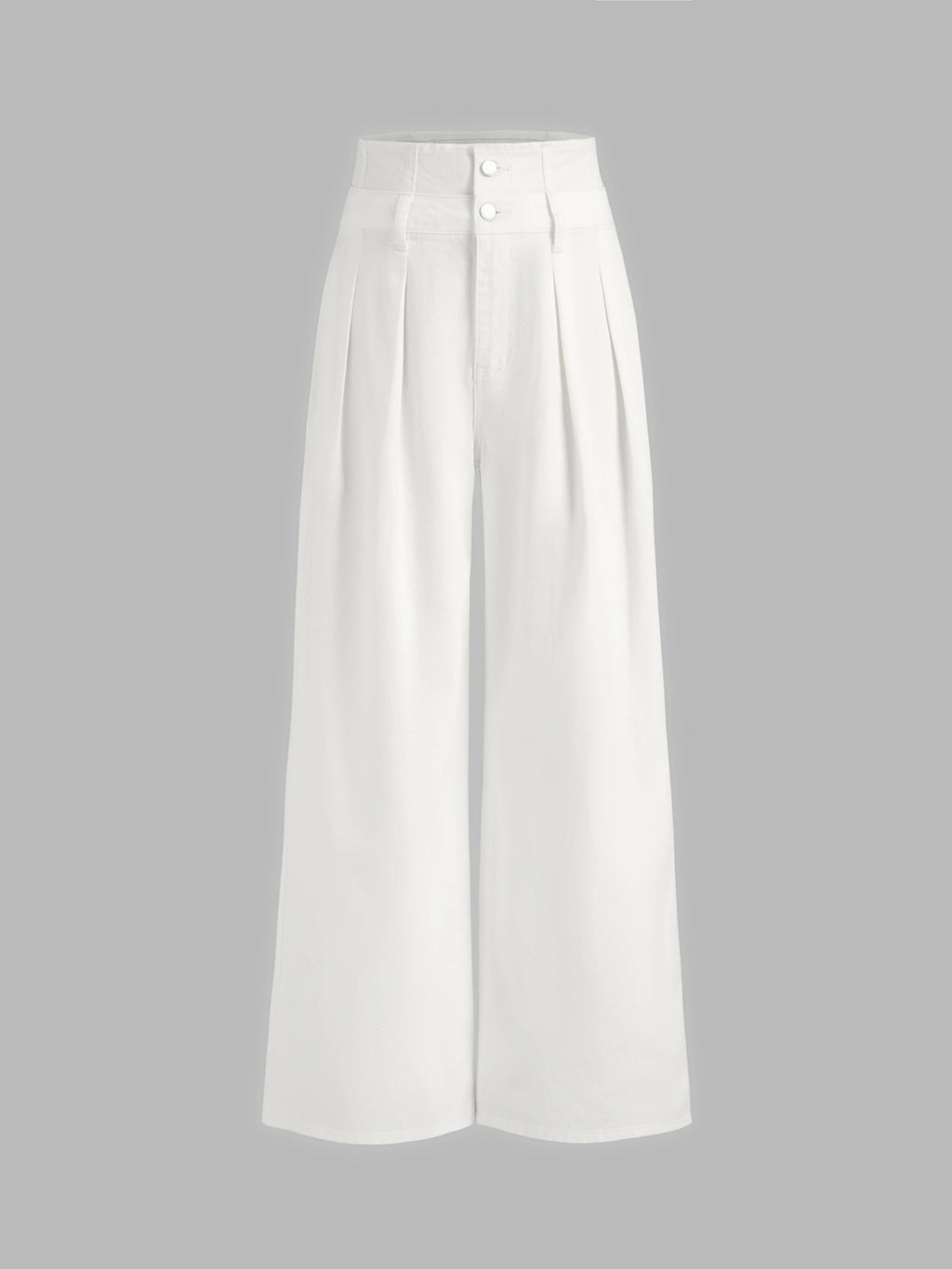 Double High Rise Solid Button Wide Leg Jeans | WL90 - view 29