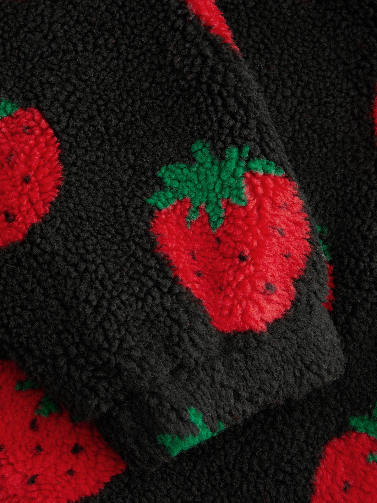 Fleece High Neck Strawberry Pocket Drawstring Oversized Jacket | JC78 - view 13