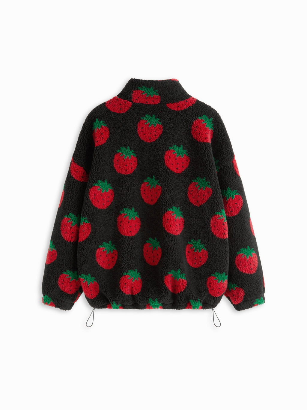 Fleece High Neck Strawberry Pocket Drawstring Oversized Jacket | JC78 - view 14