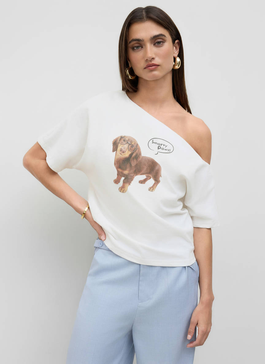 Cotton-blend Asymmetrical Neck Ruched Tee | TS56 - view 36