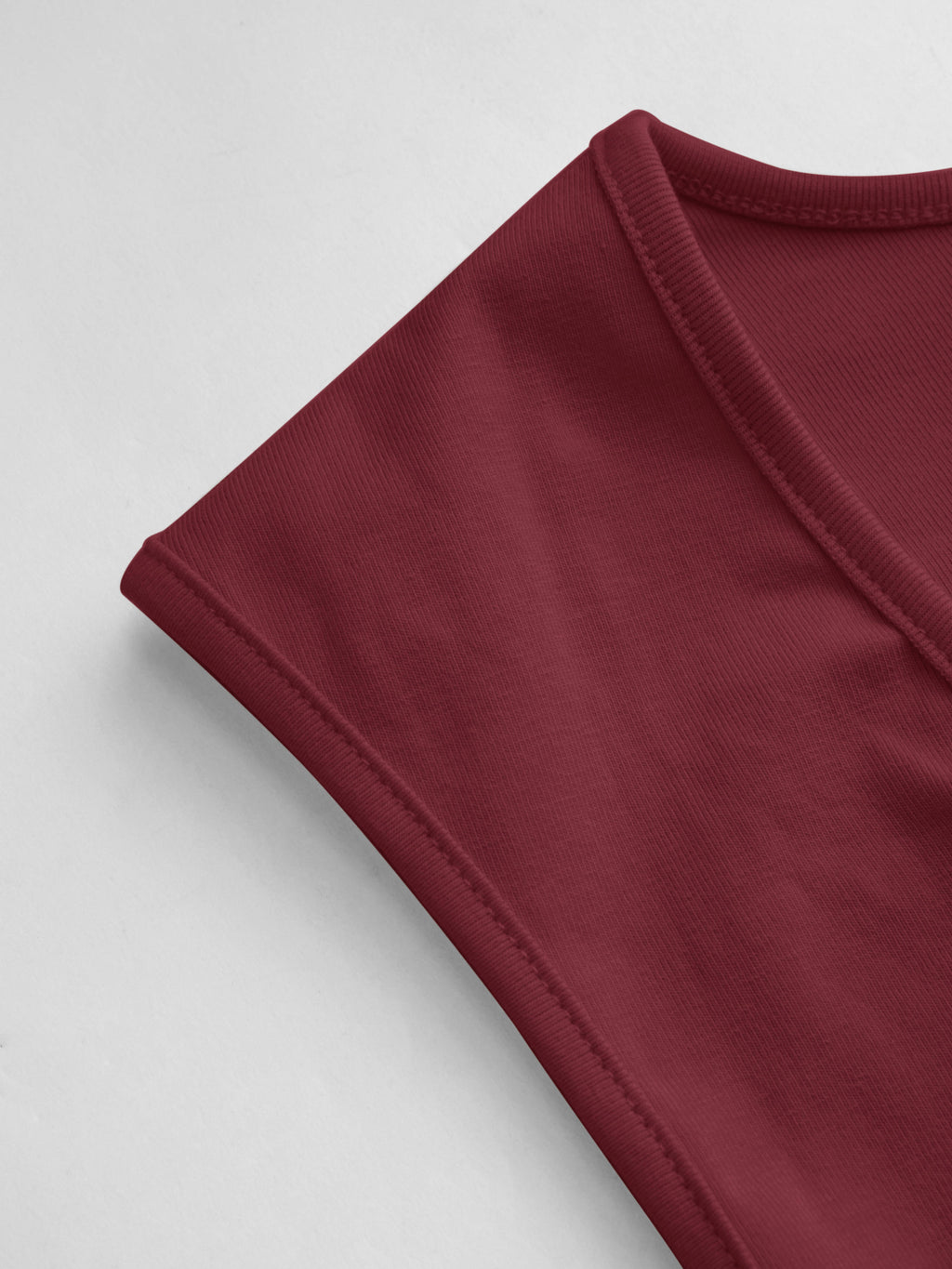 Cotton-blend V-neck Ruched Tank Top | TT98 - view 5