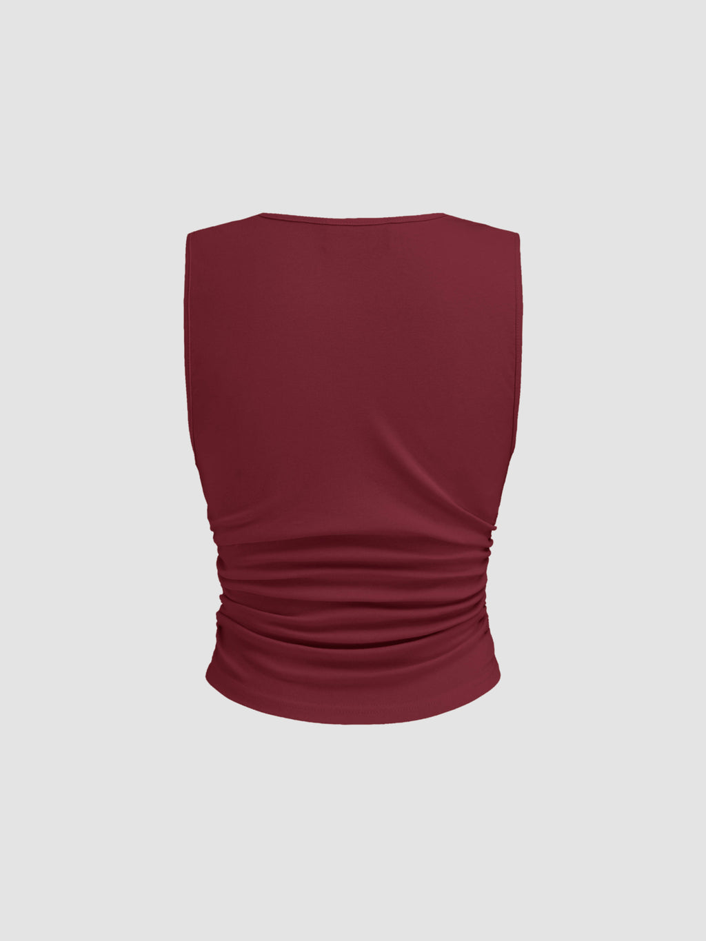 Cotton-blend V-neck Ruched Tank Top | TT98 - view 7