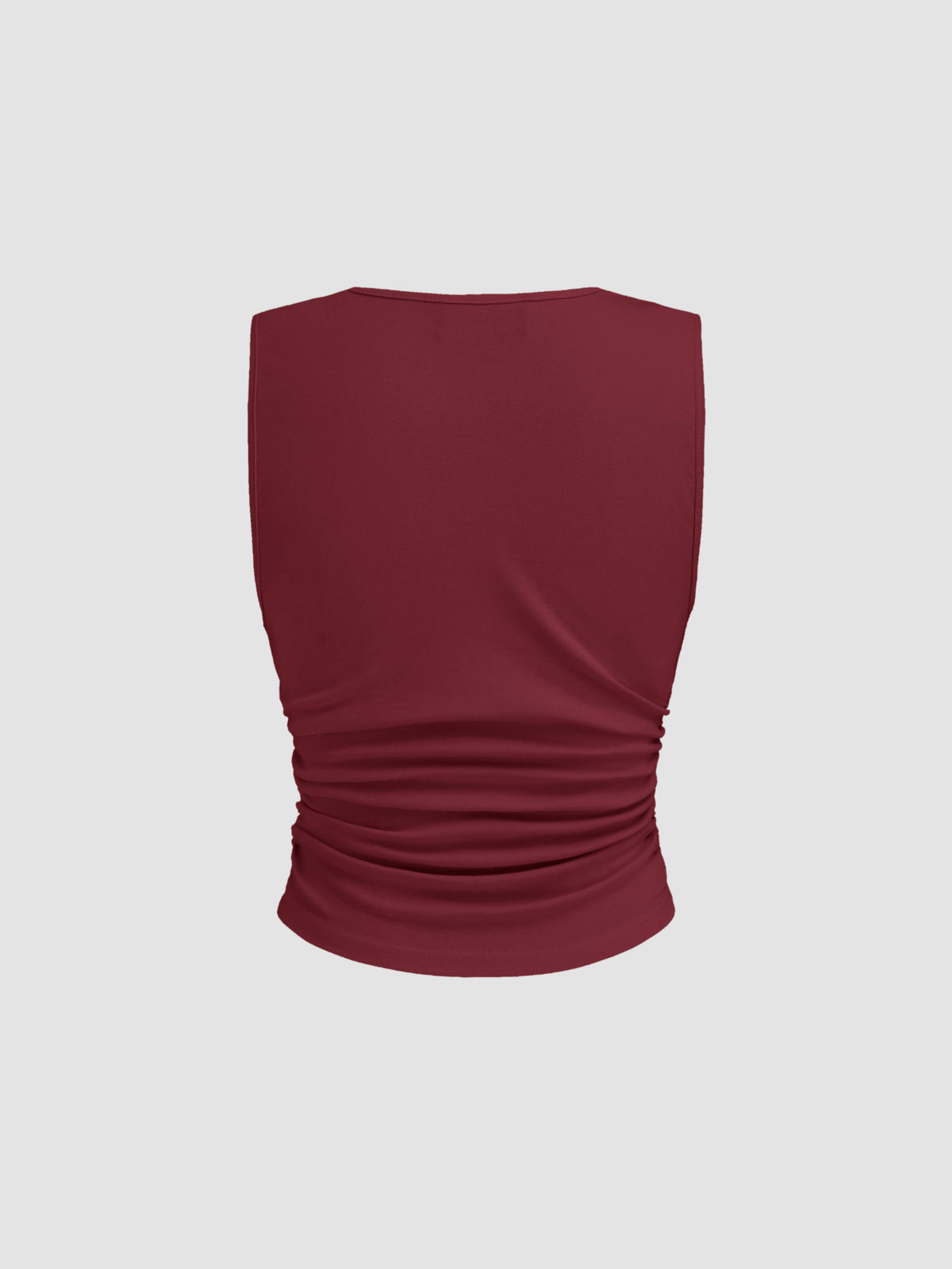 Cotton-blend V-neck Ruched Tank Top | TT98 - view 7