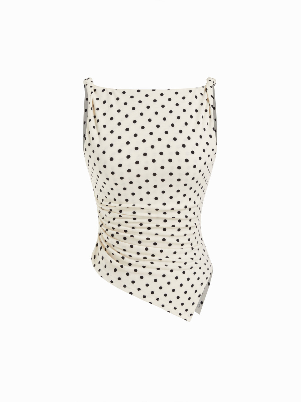 Leopard Boat Neck Ruched Asymmetrical Hem Tank Top | TT98 - view 1