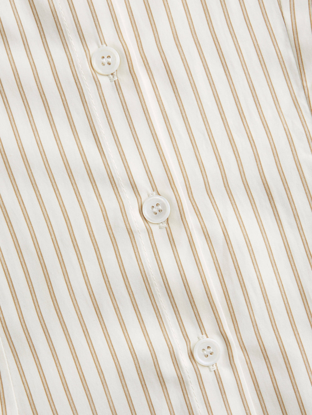 Cotton-blend Striped Collar Long Sleeve Drawstring Side Shirt | S67 - view 13