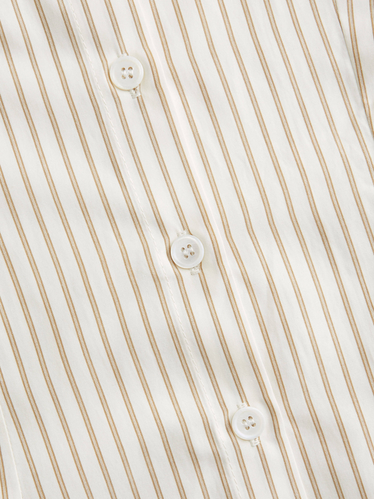 Cotton-blend Striped Collar Long Sleeve Drawstring Side Shirt | S67 - view 13