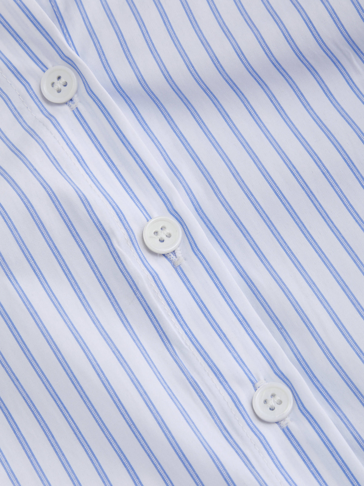 Cotton-blend Striped Collar Long Sleeve Drawstring Side Shirt | S67 - view 10