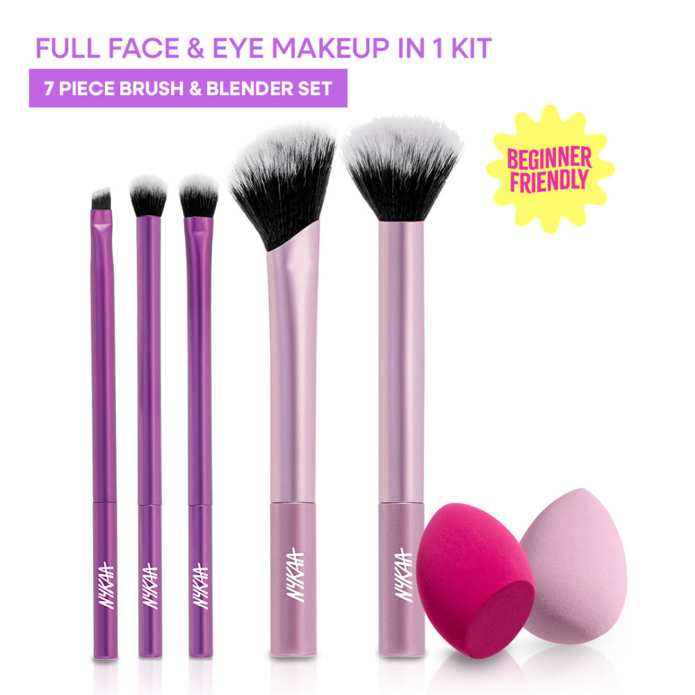 Nykaa Tools & Accessories Makeup Essential Brush & Blender Set - 7Pcs Set | T32 - view 1