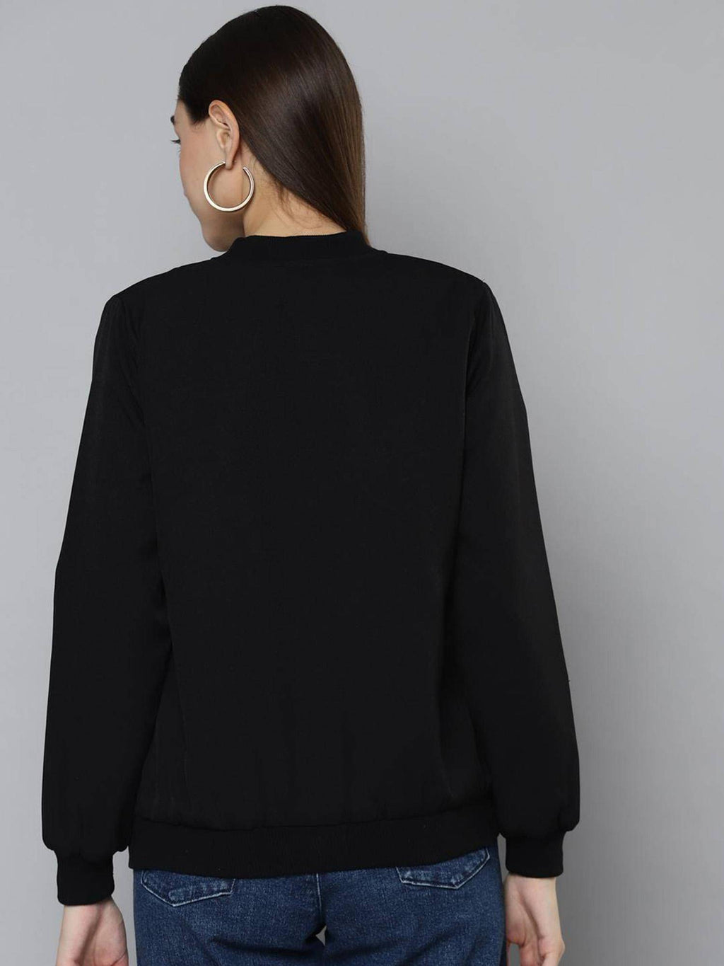 Black Embroidered Bomber Jacket | JC78 - view 2