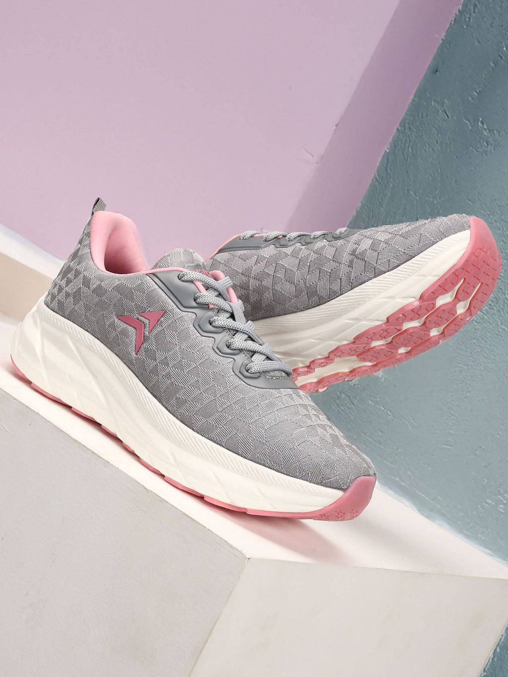 Womens Libra Running Shoes - Grey & Pink | SH9 - view 7