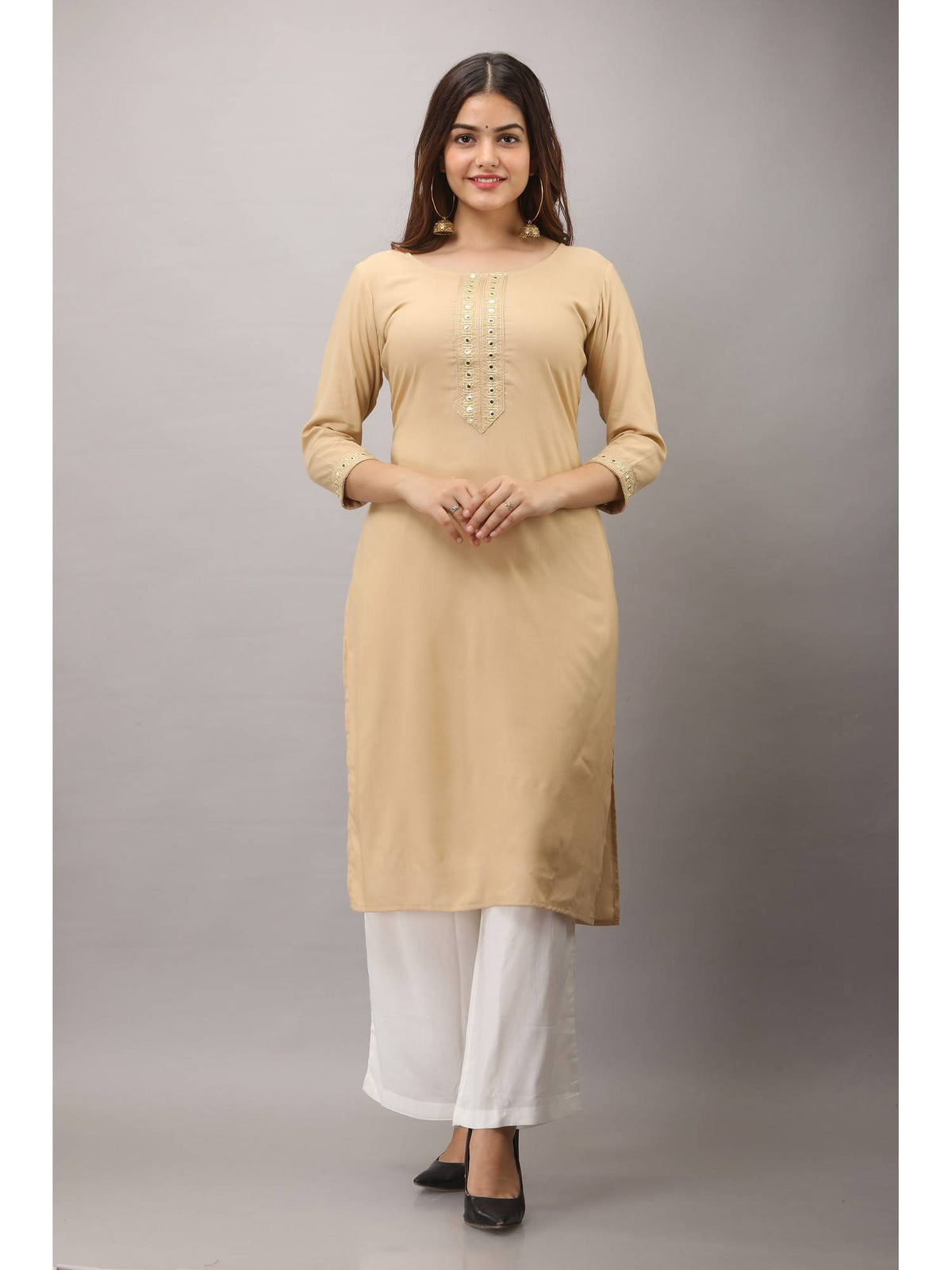 Rayon Straight Solid White Kurta | KDG - view 12