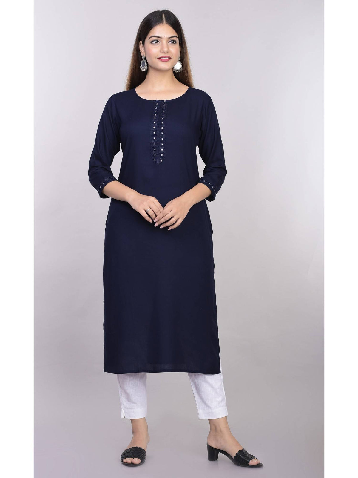Rayon Straight Solid White Kurta | KDG - view 17