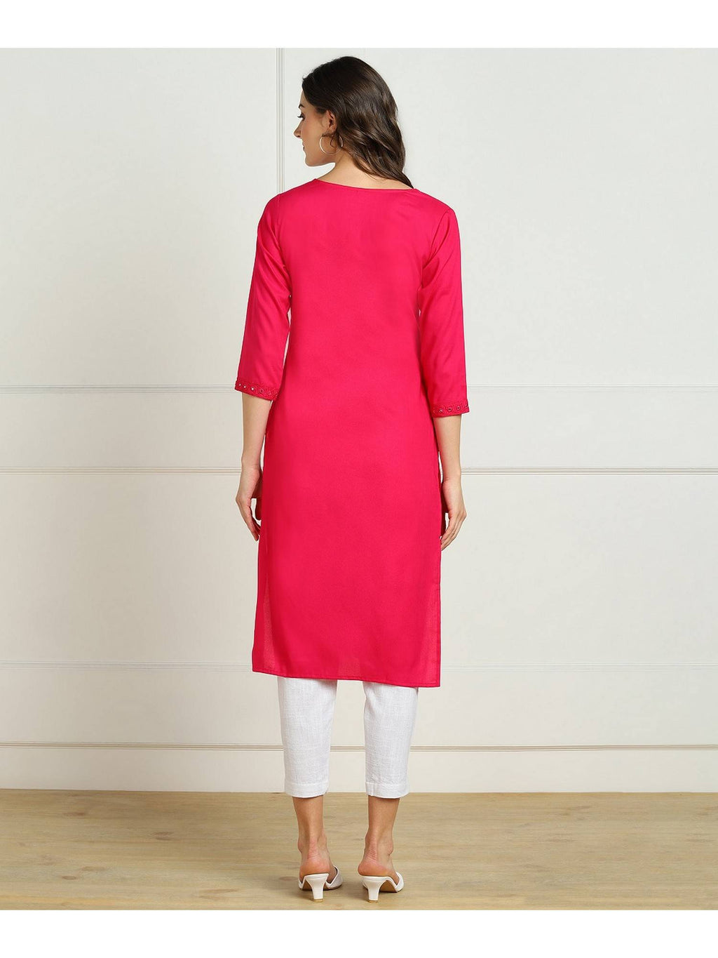 Rayon Straight Solid White Kurta | KDG - view 7