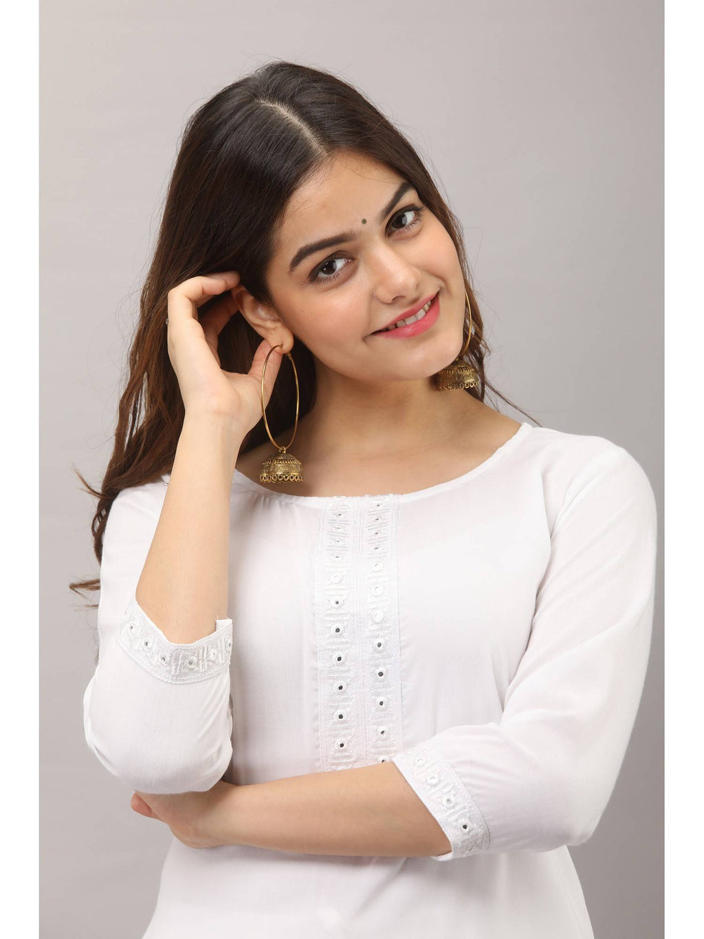 Rayon Straight Solid White Kurta | FY93 - view 4