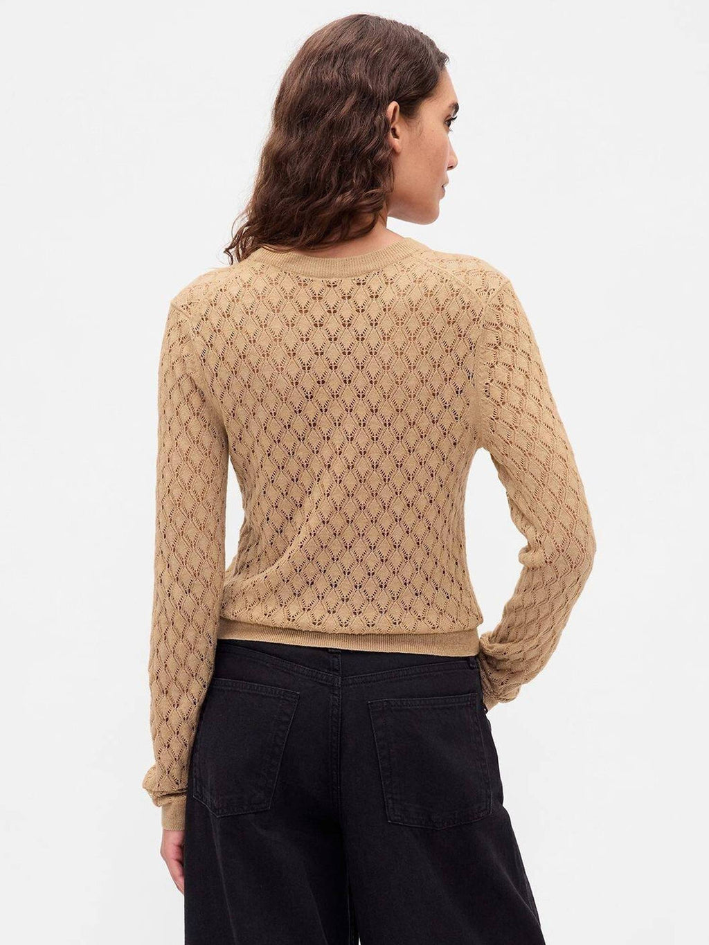 Brown Women Textured Slim Sweatshirt | HD56 - view 2