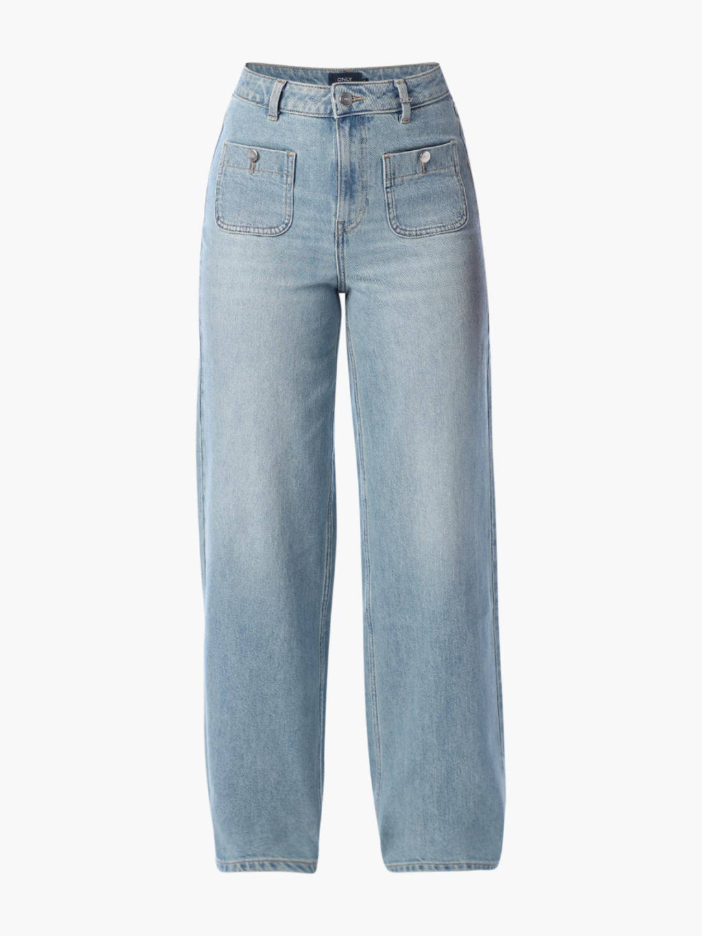 Womens Solid Wide Leg Blue Jeans | WL90 - view 6