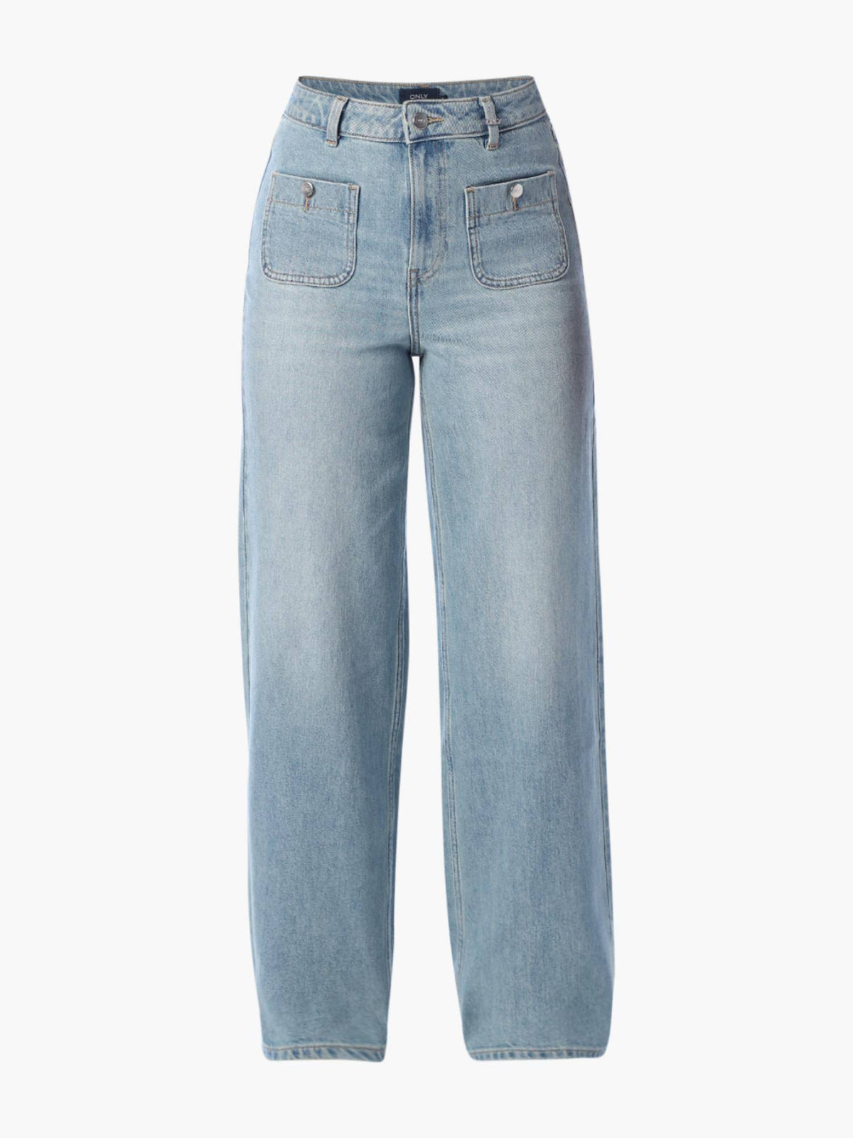 Womens Solid Wide Leg Blue Jeans | WL90 - view 6